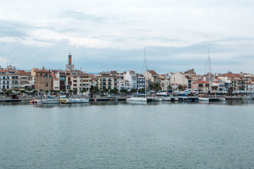 Fototapeta na wymiar View of Cambrils from the Port, Costa Dorada, Spain