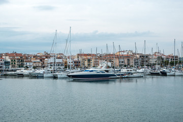 Fototapeta premium View of Cambrils from the Port, Costa Dorada, Spain