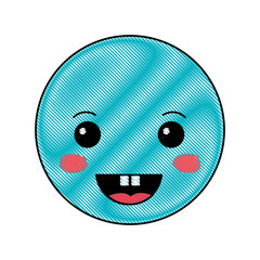 cartoon happy head kawaii character