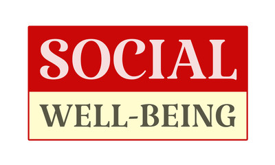 social well-being - written on red card on white background