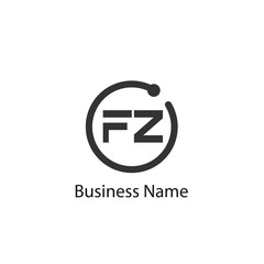 Initial Letter FZ Logo Template Design