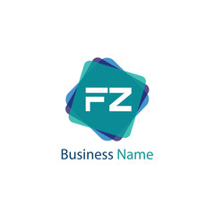 Initial Letter FZ Logo Template Design