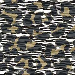 Fototapeta na wymiar leopard zebra mix pattern design background