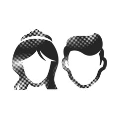 Halftone Icon - Bride and groom