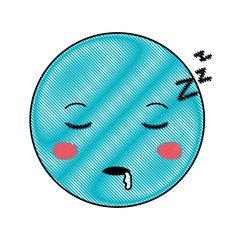 cartoon head asleep kawaii character