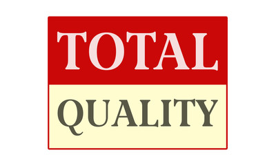 Total Quality - written on red card on white background
