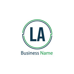 Initial Letter LA Logo Template Design
