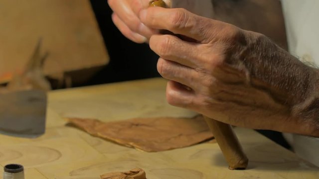 Creating and hand rolling cigar 5