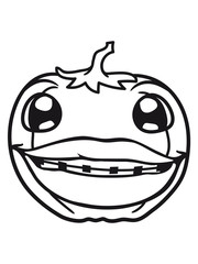 frau zahnspange weiblich sexy hässlich kürbis halloween frucht tomate obst rund lecker essen hunger comic cartoon clipart cool