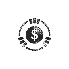 Halftone Icon - Gambling coin