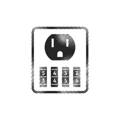 Halftone Icon - Protected electric outlet