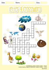 Letter G crossword concept