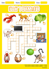 letter l crossword concept