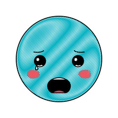 cartoon sad head kawaii character
