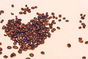 Abstract Coffe hearts background