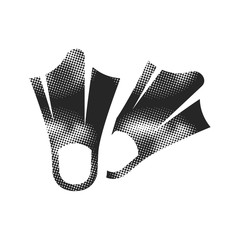 Halftone Icon - Diving fins