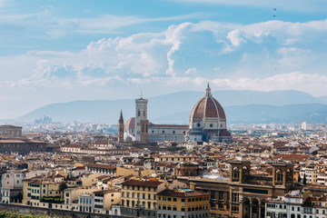 Fototapeta na wymiar View of Cathedral of Santa Maria del Fiore in Florence, Italy. Summer