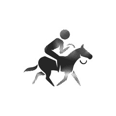 Halftone Icon - Horse riding