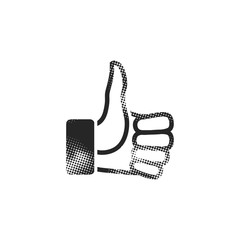 Halftone Icon - Thumb up hand