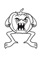 dämon monster arme beine horror böse gefährlich gesicht kopf gruselig kürbis halloween frucht tomate obst rund lecker essen hunger comic cartoon clipart cool