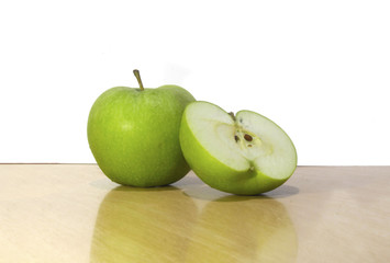 green apple on the table