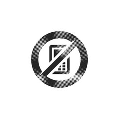 Halftone Icon - Phone restriction area