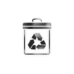 Halftone Icon - Recycle can