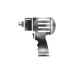 Halftone Icon - Electric screwdriver