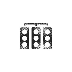 Halftone Icon - Red light sign