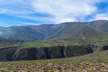 View of a geological formation in the way Humahuaca to Iruya, province of Salta, Argentina