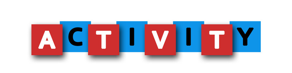 Activity - letters written in beautiful boxes on white background