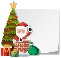 A santa delivery gift by chimney paper template