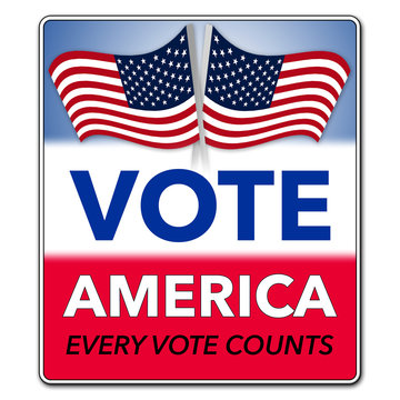 VOTE AMERICA EVERY VOTE COUNTS - sign/poster