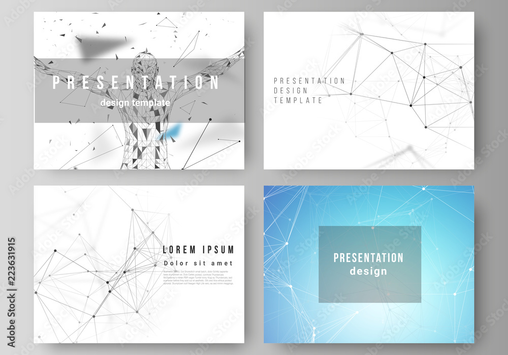 Poster the minimalistic abstract vector layout of the presentation slides design business templates. techno