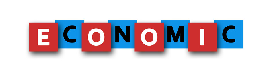 Economic - letters written in beautiful boxes on white background