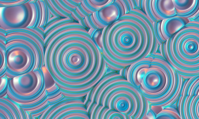 Fototapeta na wymiar Abstract background with colored circles in the form of sound waves coming out of a speaker.
