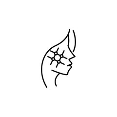 Face marking anti aging icon. Element of beauty and anti aging icon for mobile concept and web apps. Thin line Face marking anti aging icon can be used for web and mobile