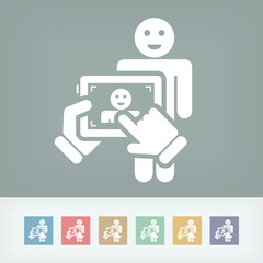 Touch device mobile photo portrait concept