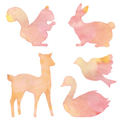 生き物のシルエットのイラスト