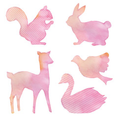 生き物のシルエットのイラスト