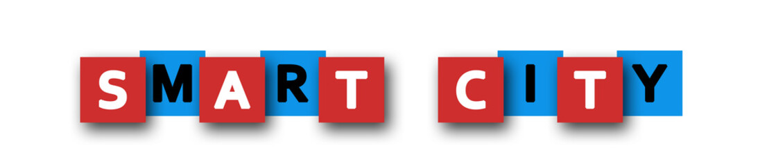 Smart-City - letters written in beautiful boxes on white background