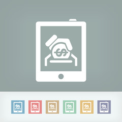 Naklejka premium Money icon on touch device