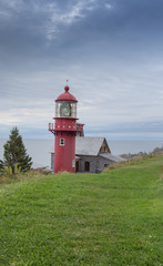 Fototapeta na wymiar red lighthouse Gaspe Quebec 