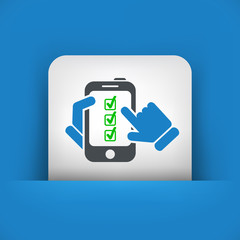 Checkmark menu on smartphone