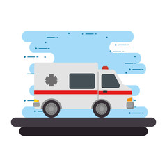 ambulance car on the road scene