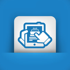 Navy booking on tablet