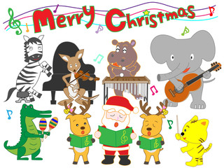 Fototapeta premium 動物園のクリスマスコンサート