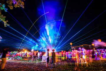  Outdoor night music party with laser lights and fire © PhotoSpirit