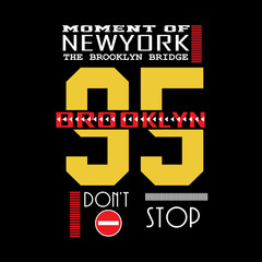 NEW YORK BROOKLYN TYPOGRAPHY T SHIRT 