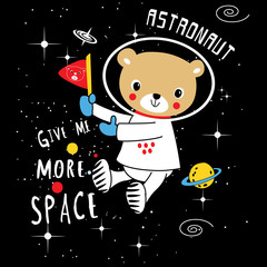 bear astronaut cartoon vector - 223646380